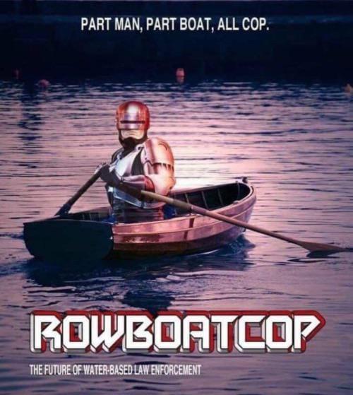 Funny Science Fiction Rowboat Cop